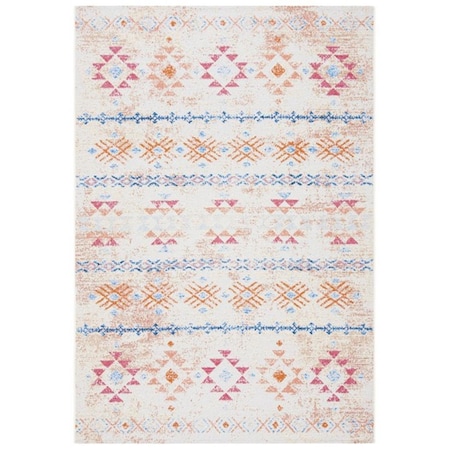 Safavieh 8 ft. x 10 ft. 5 in. Summer Southwestern Rectangle Power Loomed Rug - Ivory & Red SMR420A-8